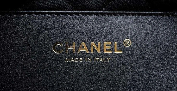 Chanel interior heat stamp close-up during authentication